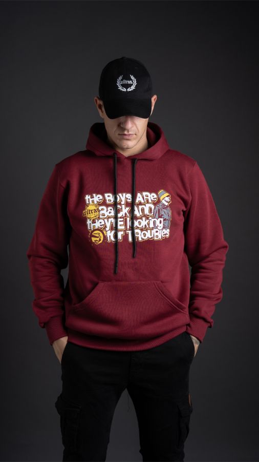 Hoodie "The Boys Are Back" Burgundy