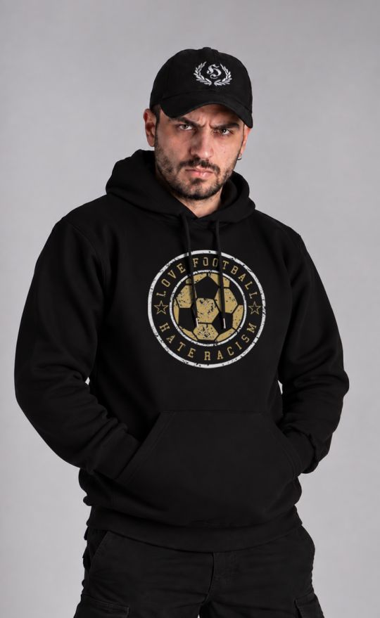 Hoodie "Love Football Hate Racism" Black