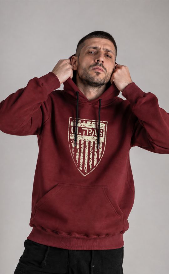 Hoodie "Ultras Shield" Burgundy