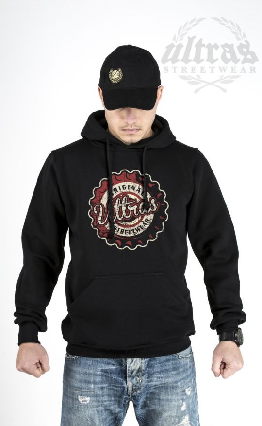 Hoodie Ultras Streetwear Beer Cap Black
