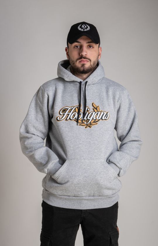 Hoodie ''Hooligans Laurels" Grey