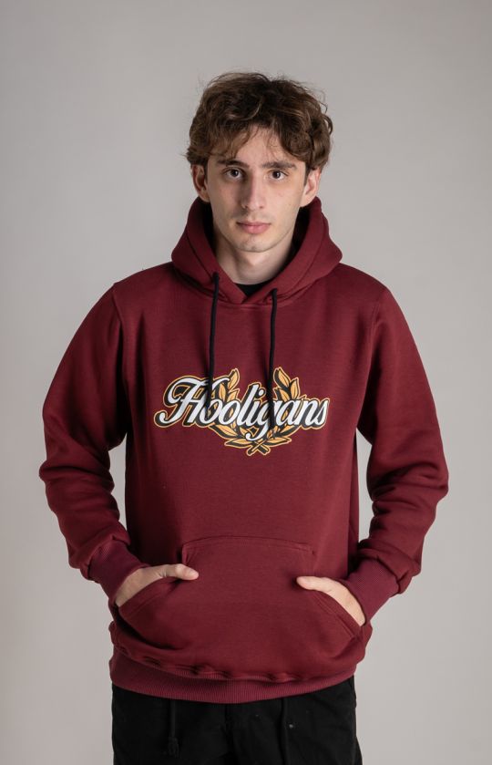Hoodie ''Hooligans Laurels" Burgundy