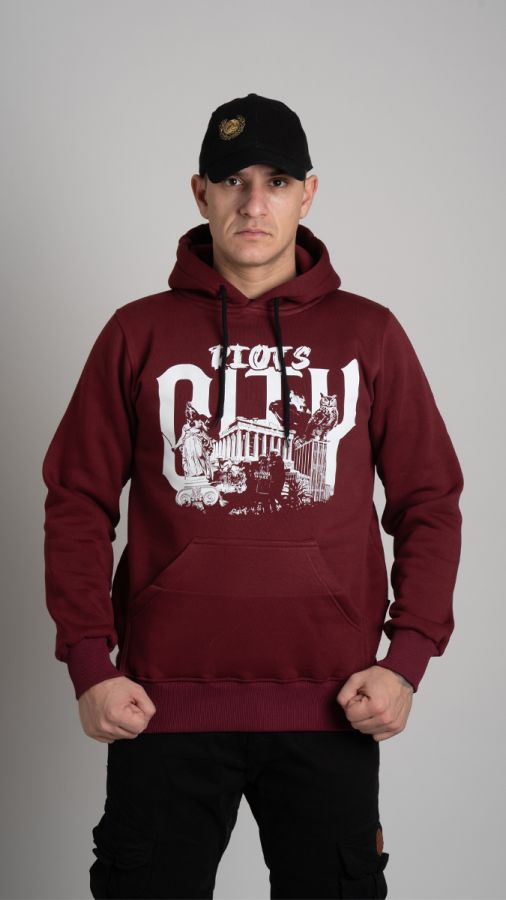 Hoodie "RIOTS CITY" Burgundy