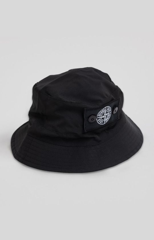 Bucket Hat with Patch Black