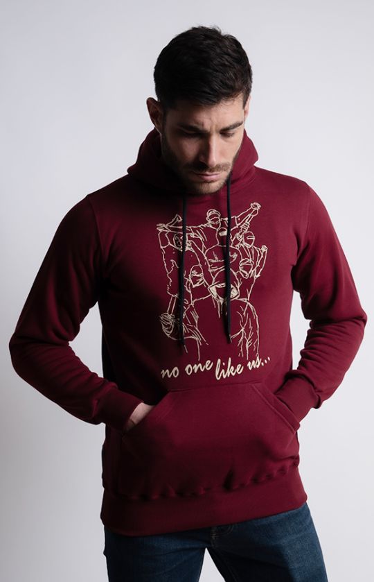 Hoodie "No One Like Us" Burgundy