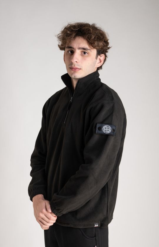 Half-Zip Fleece Sweatshirt Black