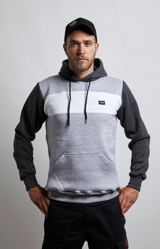 Stripped Hoodie Grey