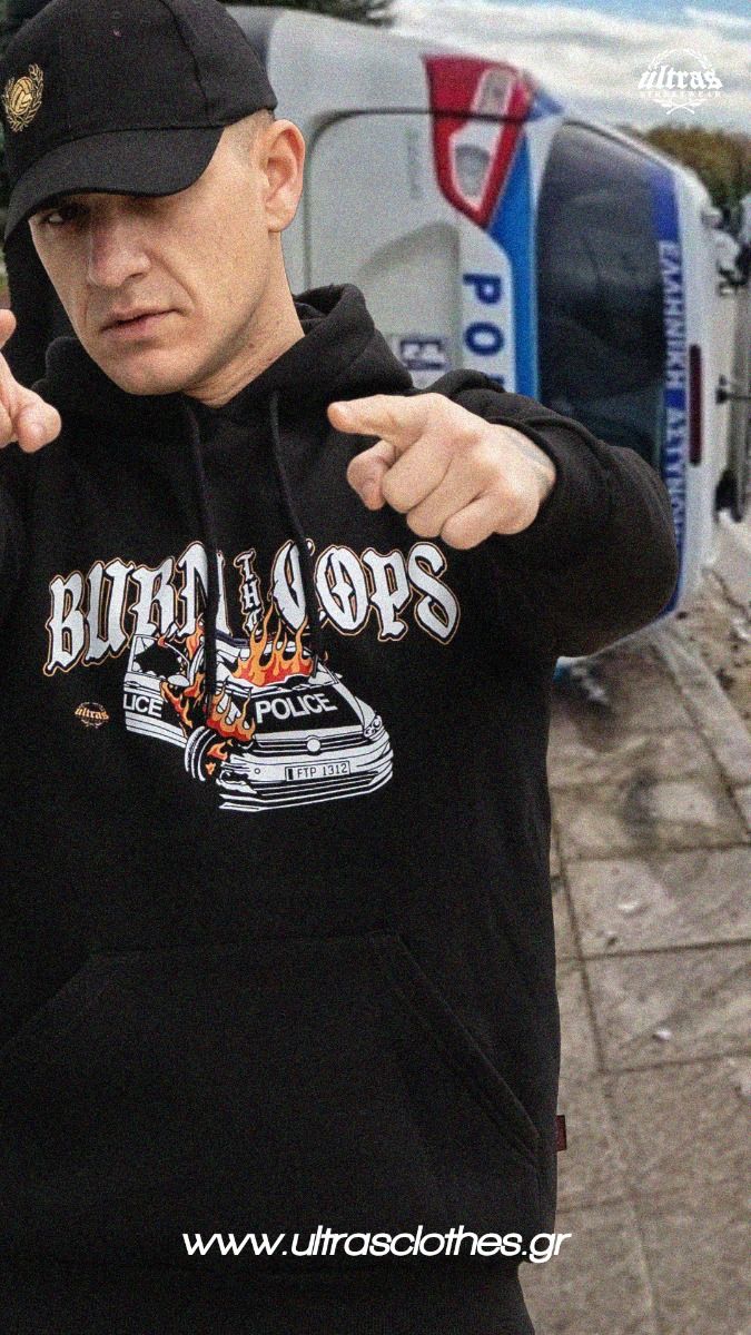 Hoodie "BURN THE COPS" Black