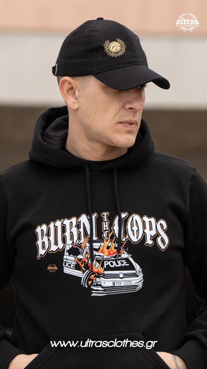 Hoodie "BURN THE COPS" Black