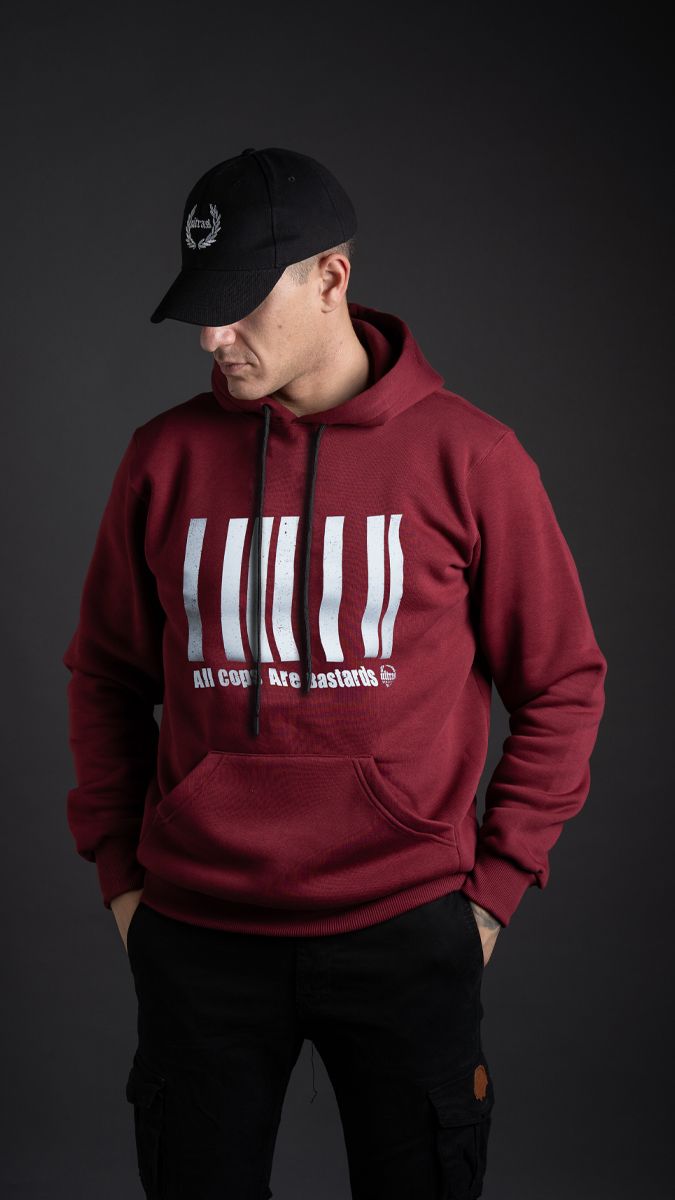 Hoodie "ACAB BARCODE" Burgundy