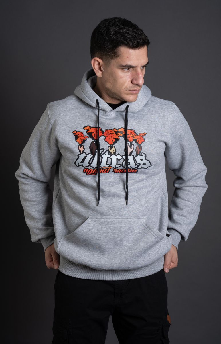 Hoodie "Against Racism" Grey 