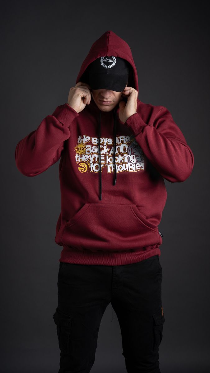 Hoodie "The Boys Are Back" Burgundy