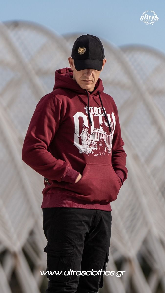 Hoodie "RIOTS CITY" Burgundy