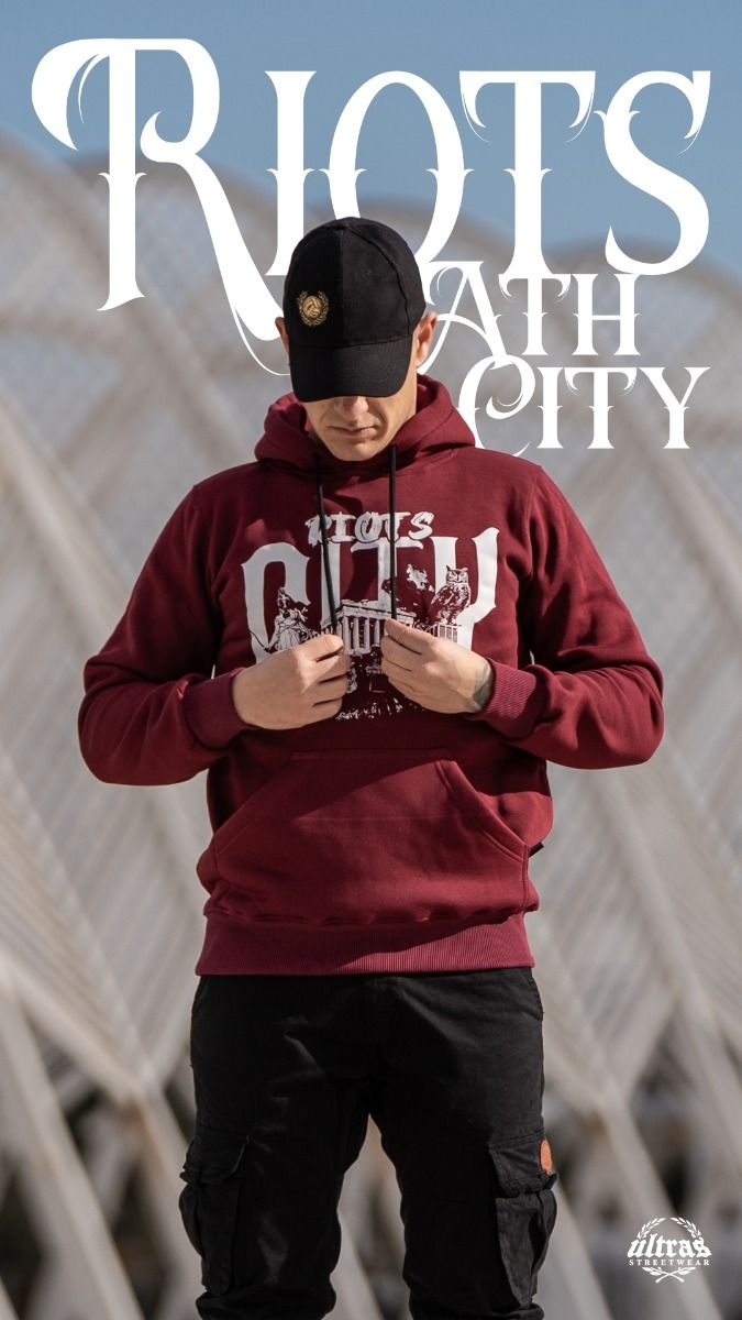 Hoodie "RIOTS CITY" Burgundy