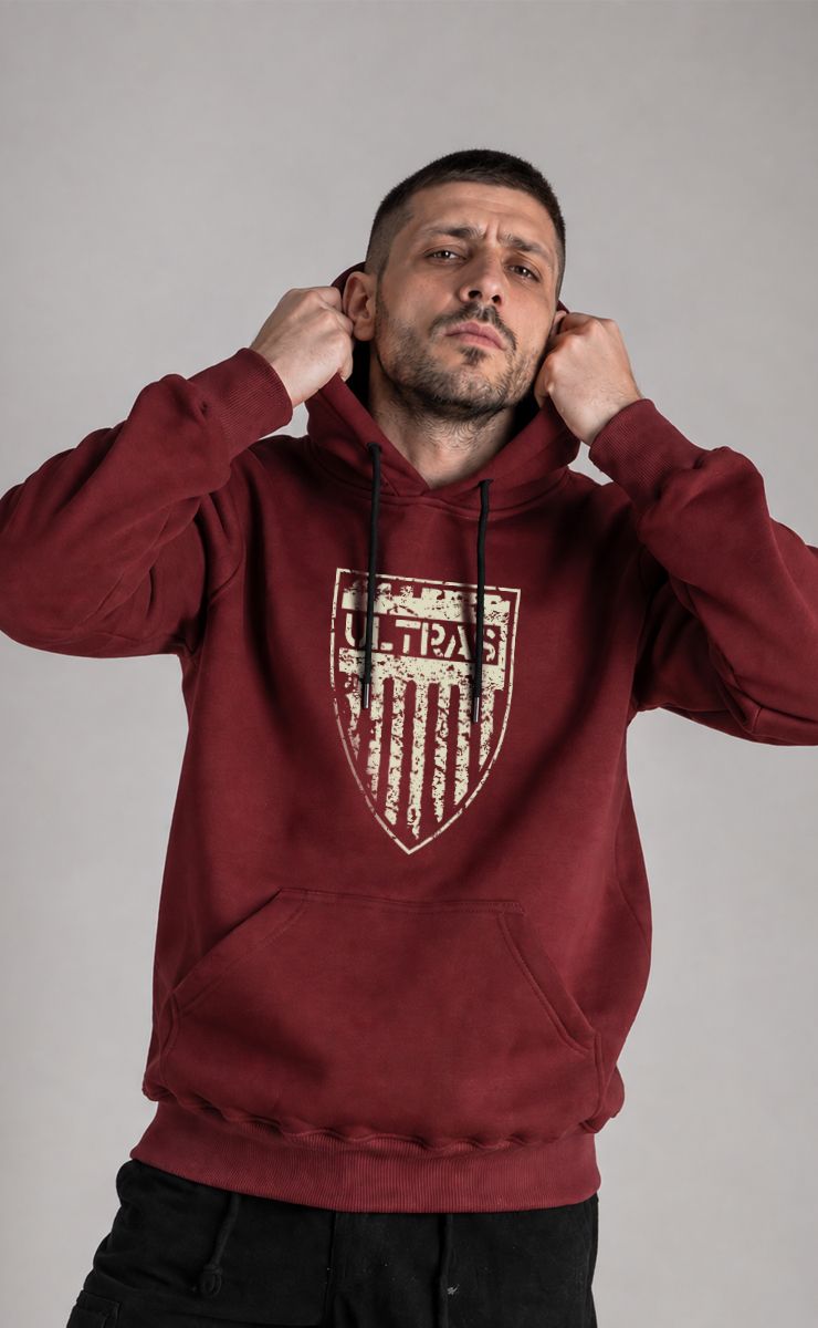 Hoodie "Ultras Shield" Burgundy
