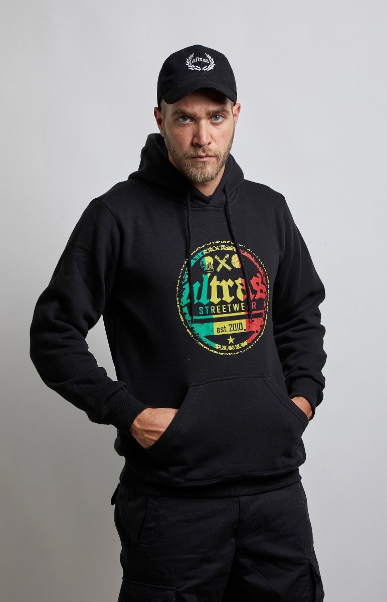 Hoodie Ultras Streetwear Reggae Black