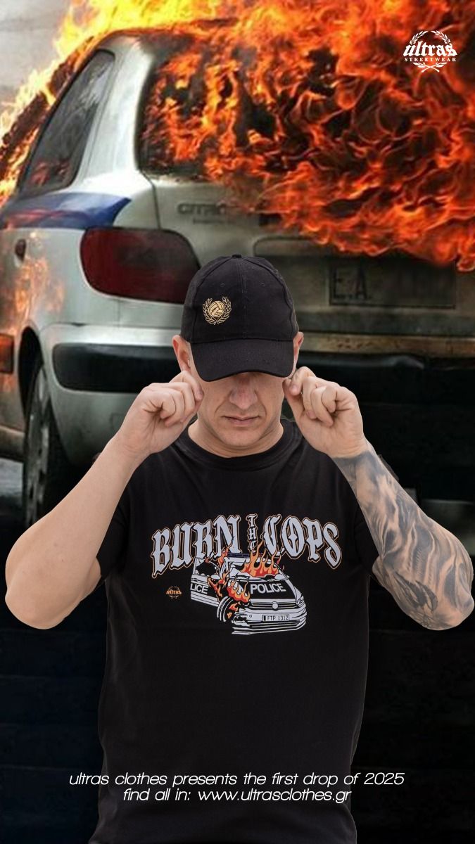T-shirt "BURN THE COPS" Black
