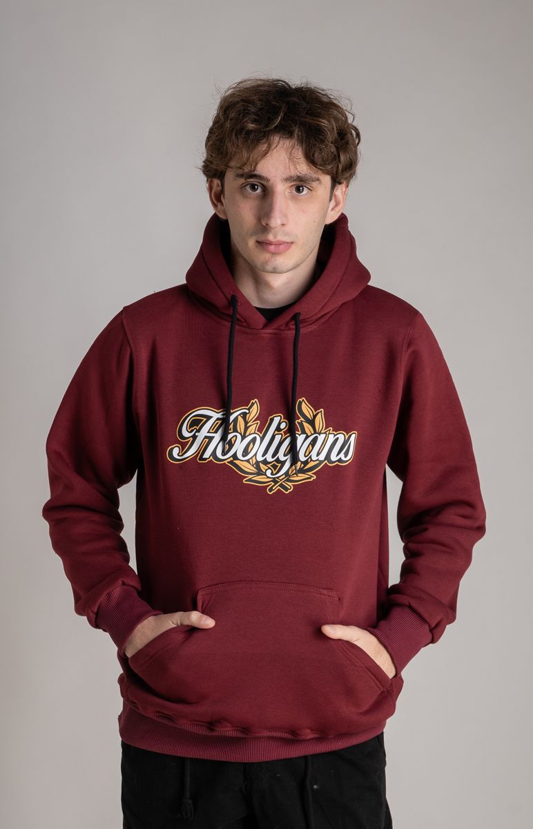 Hoodie ''Hooligans Laurels" Burgundy