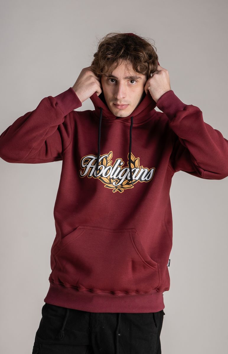 Hoodie ''Hooligans Laurels" Burgundy
