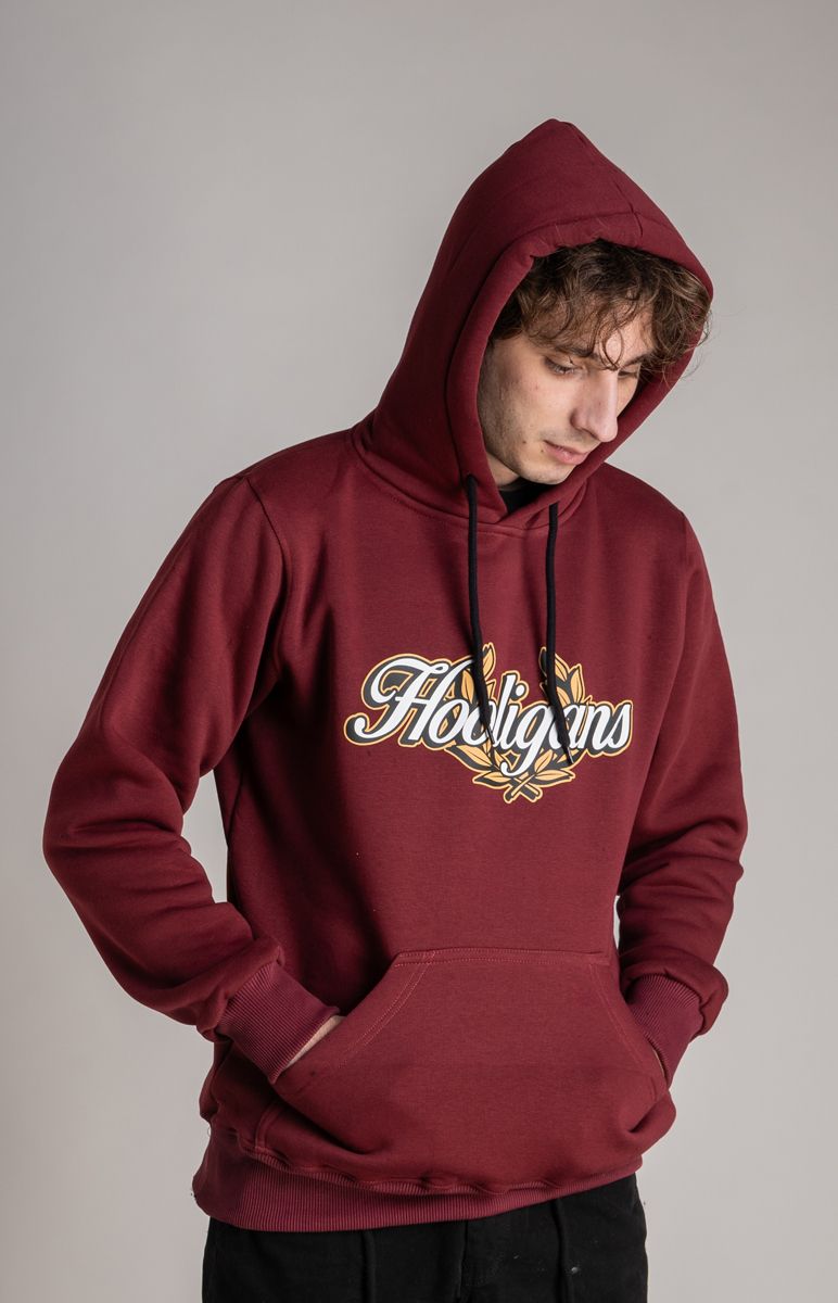 Hoodie ''Hooligans Laurels" Burgundy