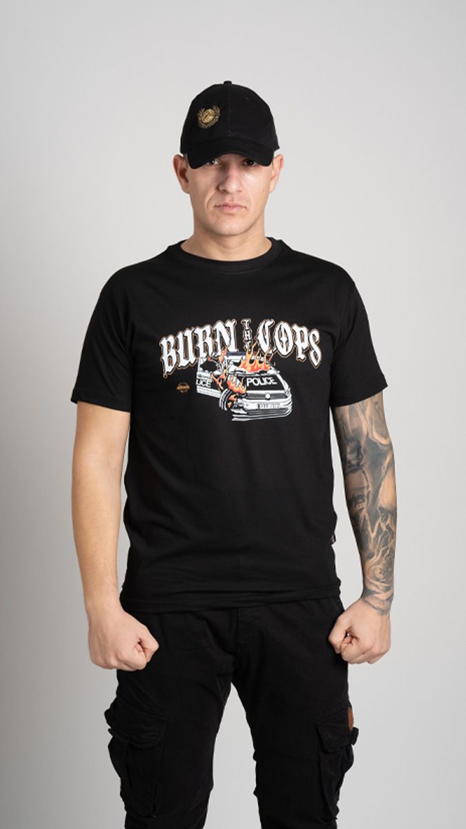 T-shirt "BURN THE COPS" Black