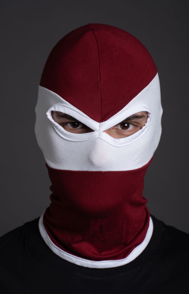 Balaclava Burgundy and White