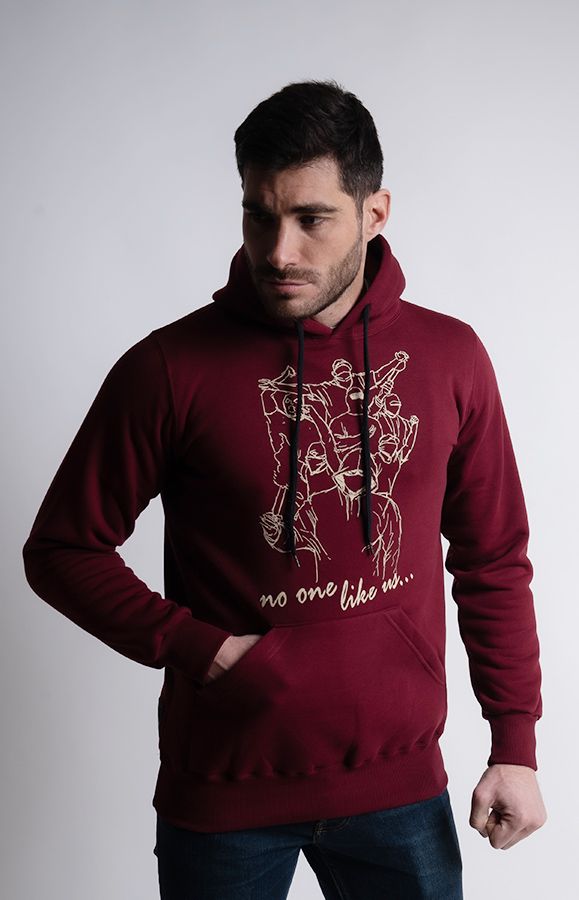 Hoodie "No One Like Us" Burgundy