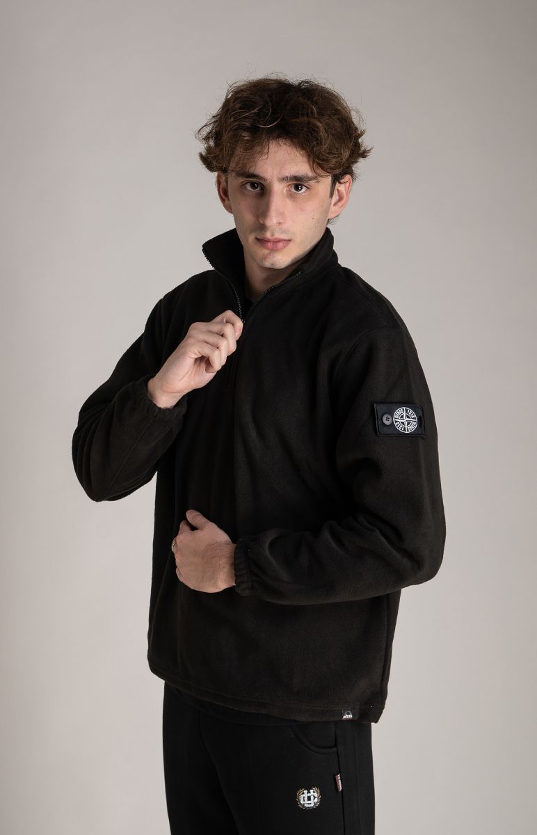 Half-Zip Fleece Sweatshirt Black